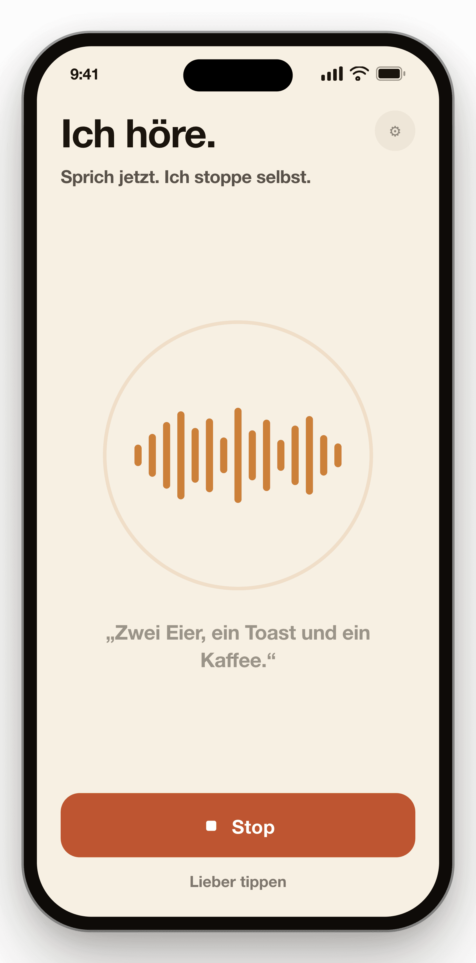 Mahlzeit per Sprache erfassen